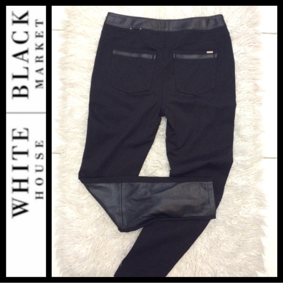 NWOT WHBM Black Vegan Leather Front Leggings - Picture 4 of 9